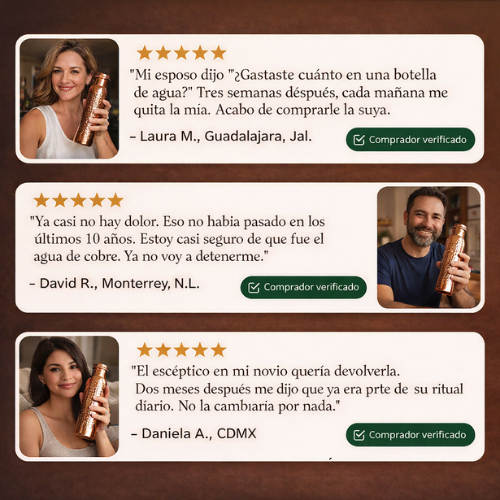 BARELA® Botella de Agua de Cobre Puro – Edición Martillada a Mano