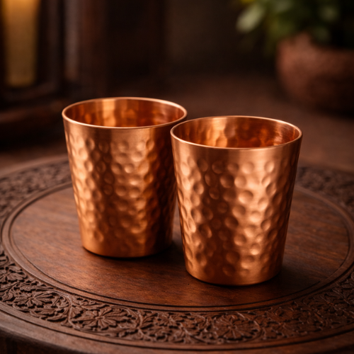 BARELA® Set De Vasos de Cobre Puro – Edición Martillada a Mano