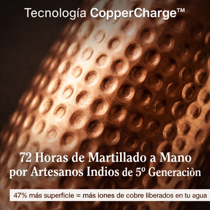 BARELA® Botella de Agua de Cobre Puro – Edición Martillada a Mano
