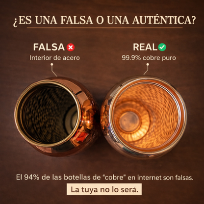 BARELA® Botella de Agua de Cobre Puro – Edición Martillada a Mano